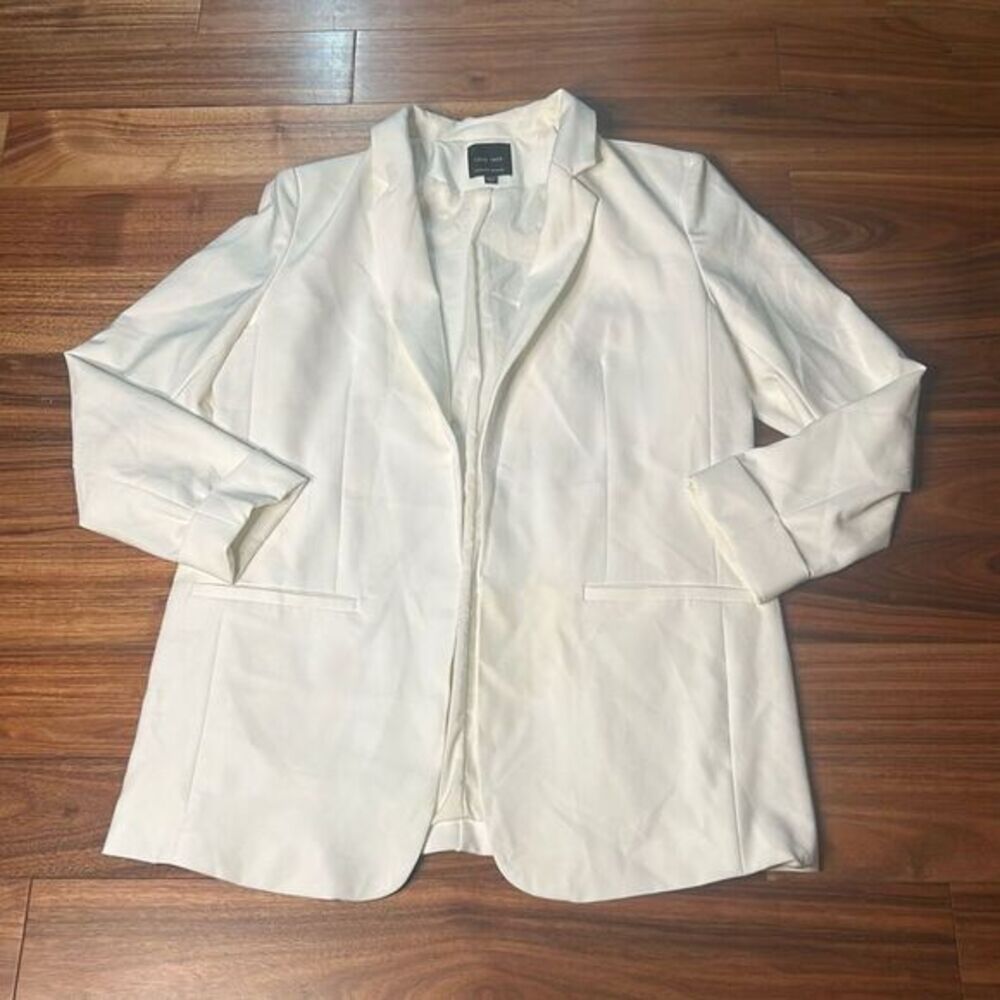 Love tree classic white open blazer jacket‎ fully lined business casual layering